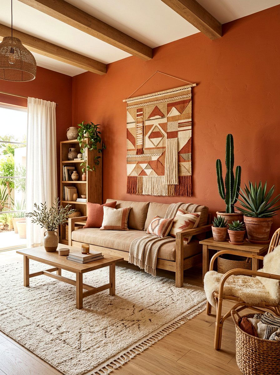 Terracotta Color - 30 trend forward living room ideas