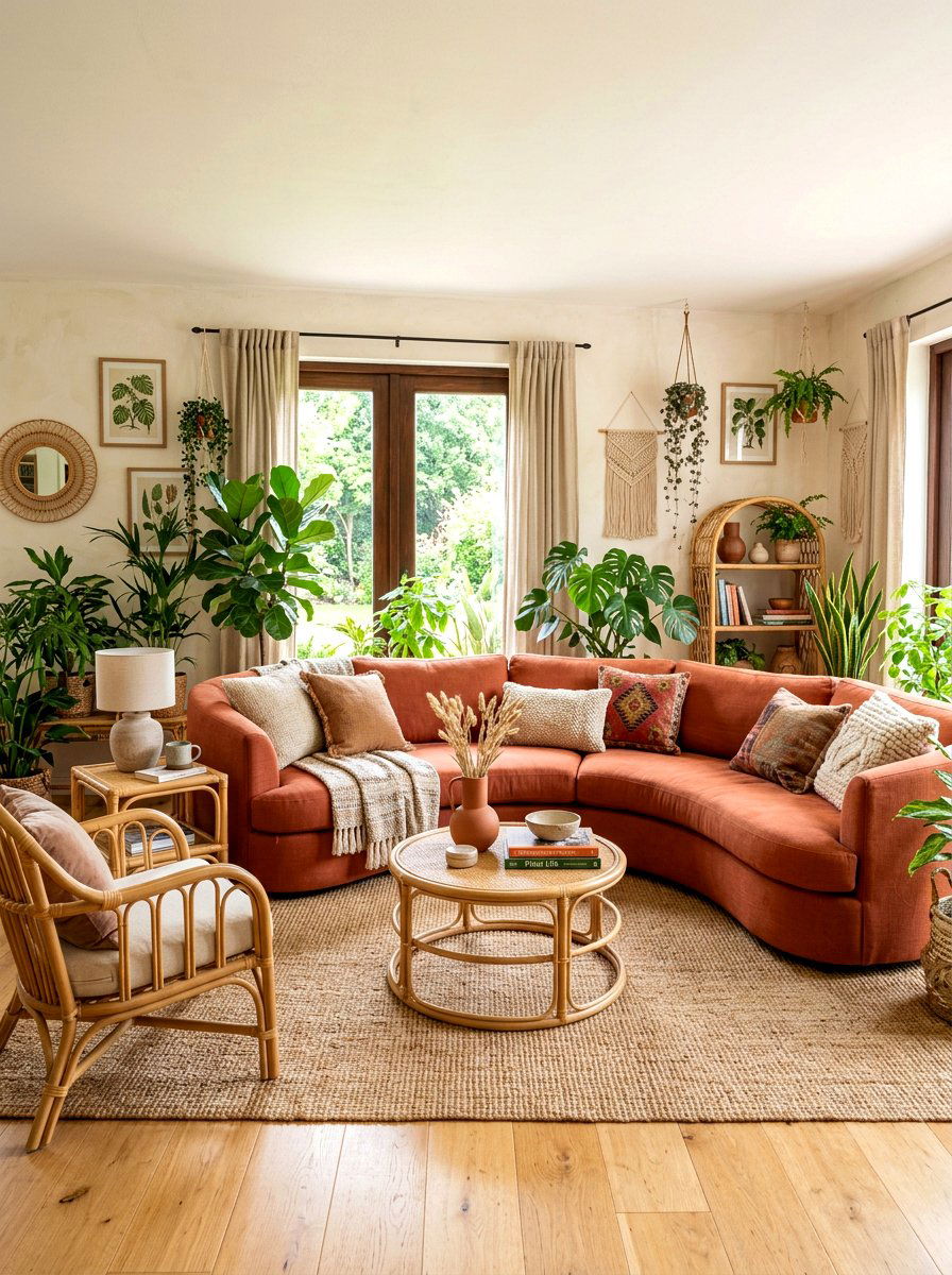 30 Curved Sofa Living Room Ideas For Flowing, Modern Comfort
