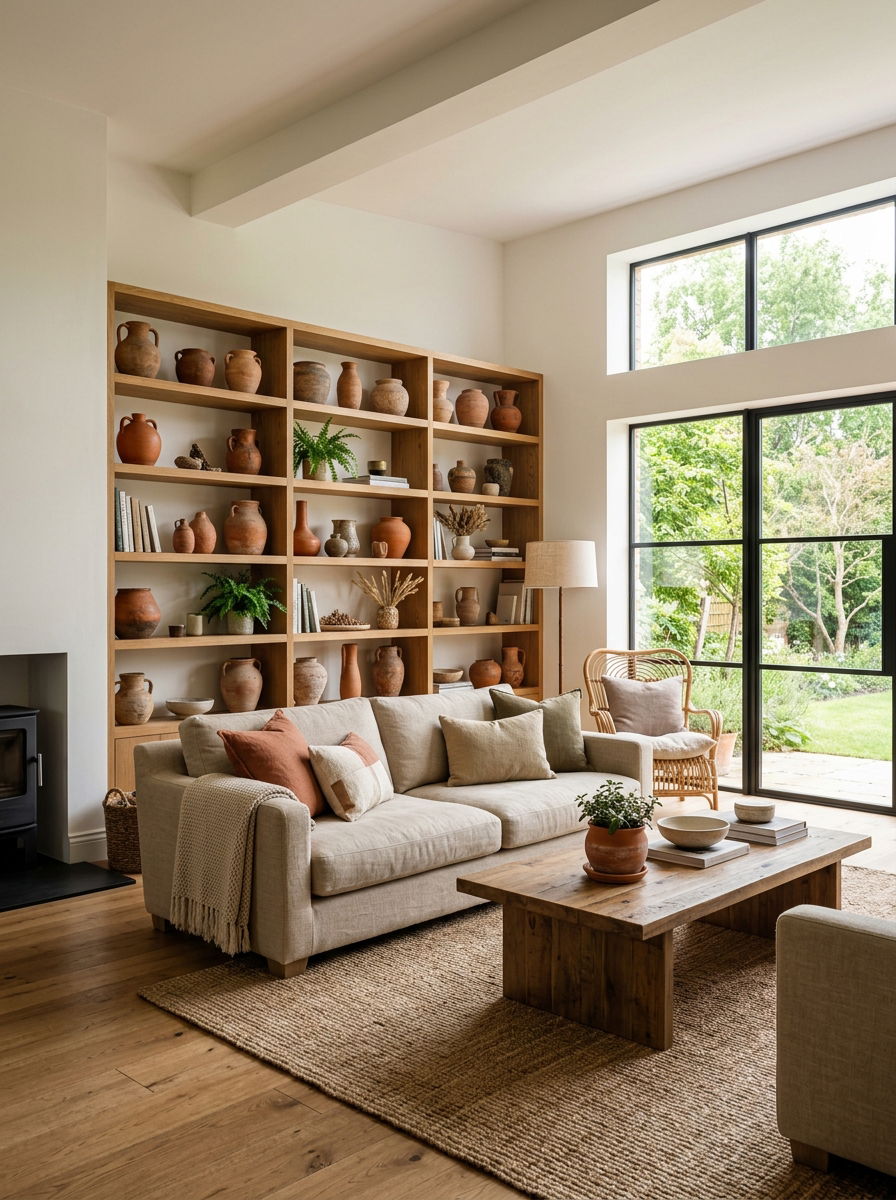 Terracotta Decor Living Room - 30 organic modern living space ideas