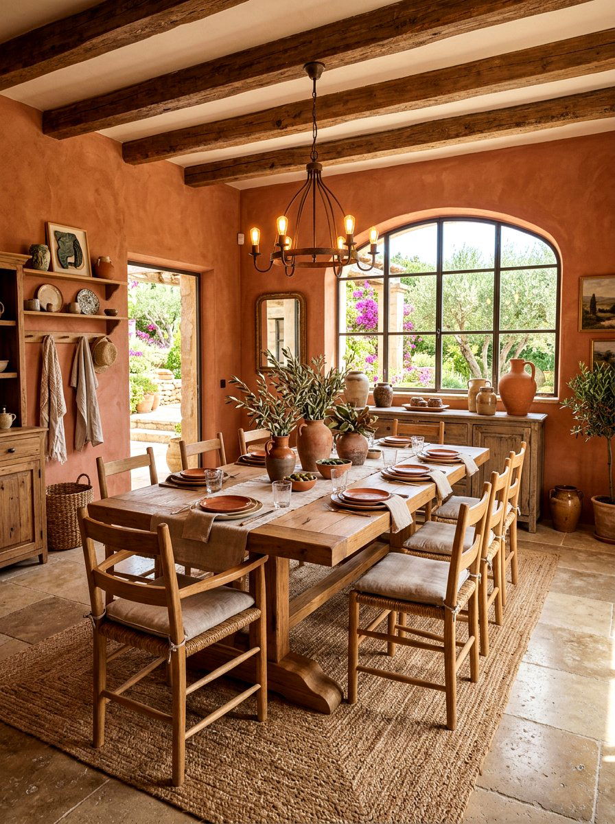 Terracotta Dining Room - 30 saturated dining room ideas