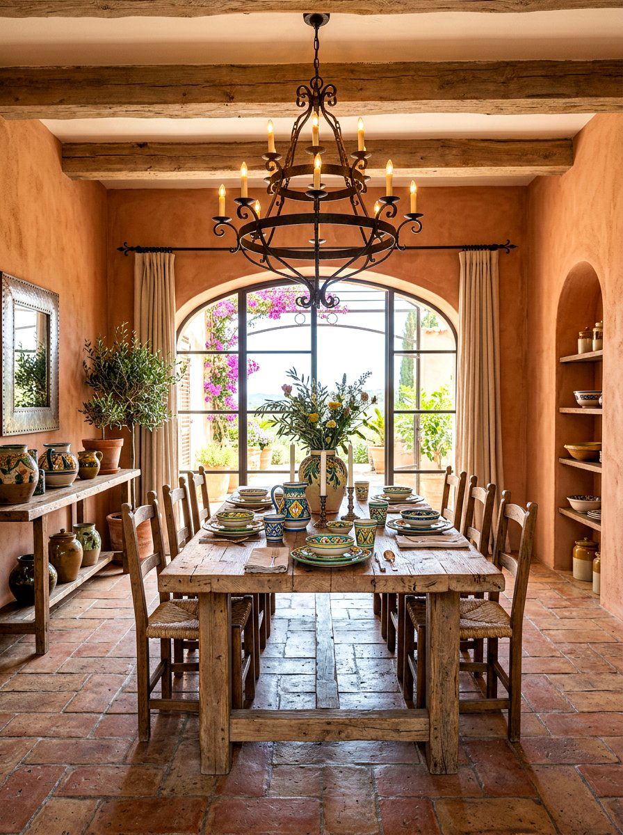 Terracotta Dining Room - 30 dining room color ideas