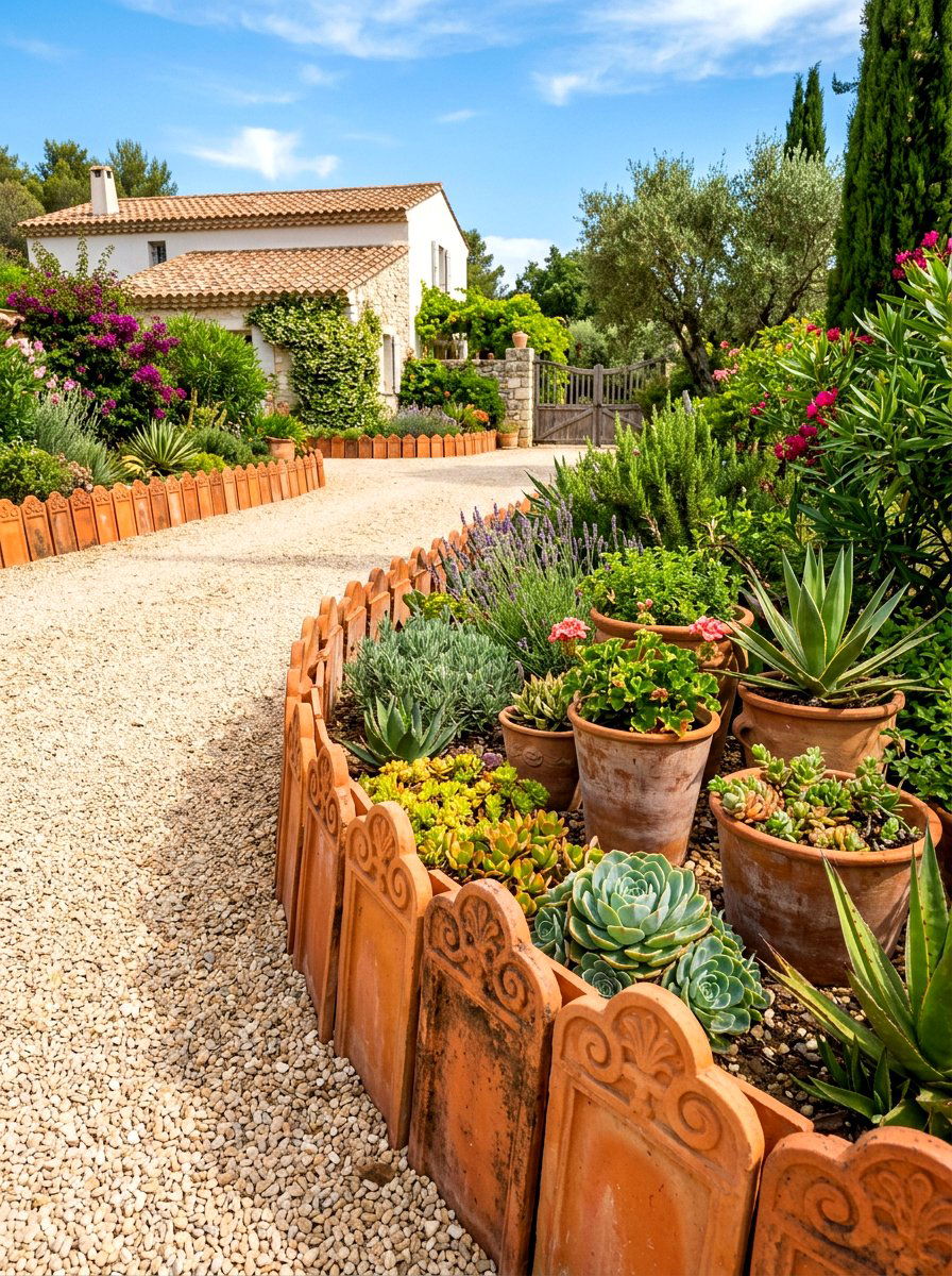 Terracotta Driveway Edging - 30 driveway border ideas