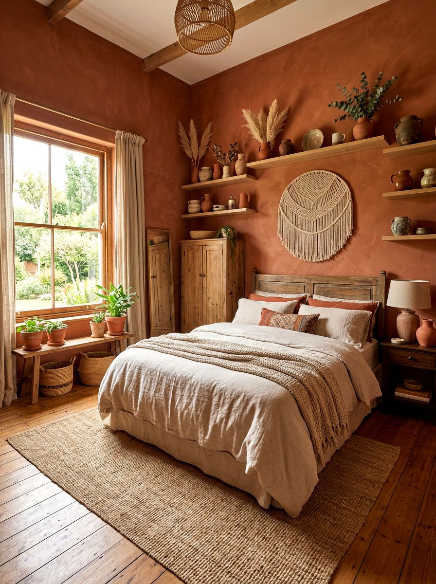 Terracotta Earthy Bedroom - 30 resort summer bedroom ideas