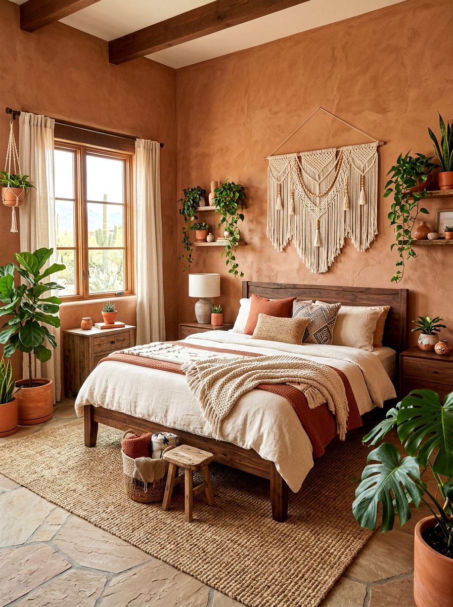 Terracotta Earthy Bedroom - 30 healing color bedroom ideas