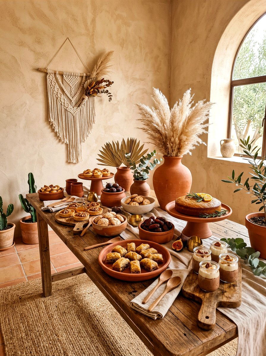 Terracotta Earthy Dessert Table - 30 dessert table decor ideas
