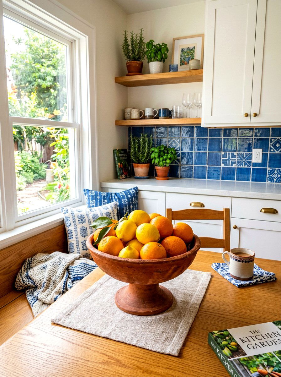 Terracotta Footed Fruit Bowl - 30 sculptural bowl decor ideas