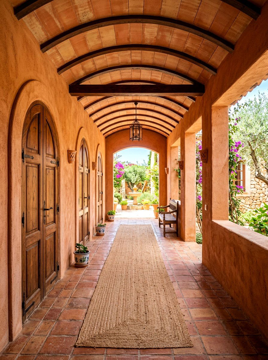 Terracotta Hallway - 30 color drenched hallway ideas