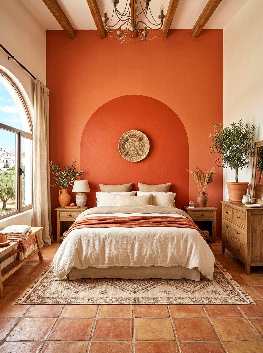 Terracotta Headboard Wall Paint - 30 painted headboard wall ideas