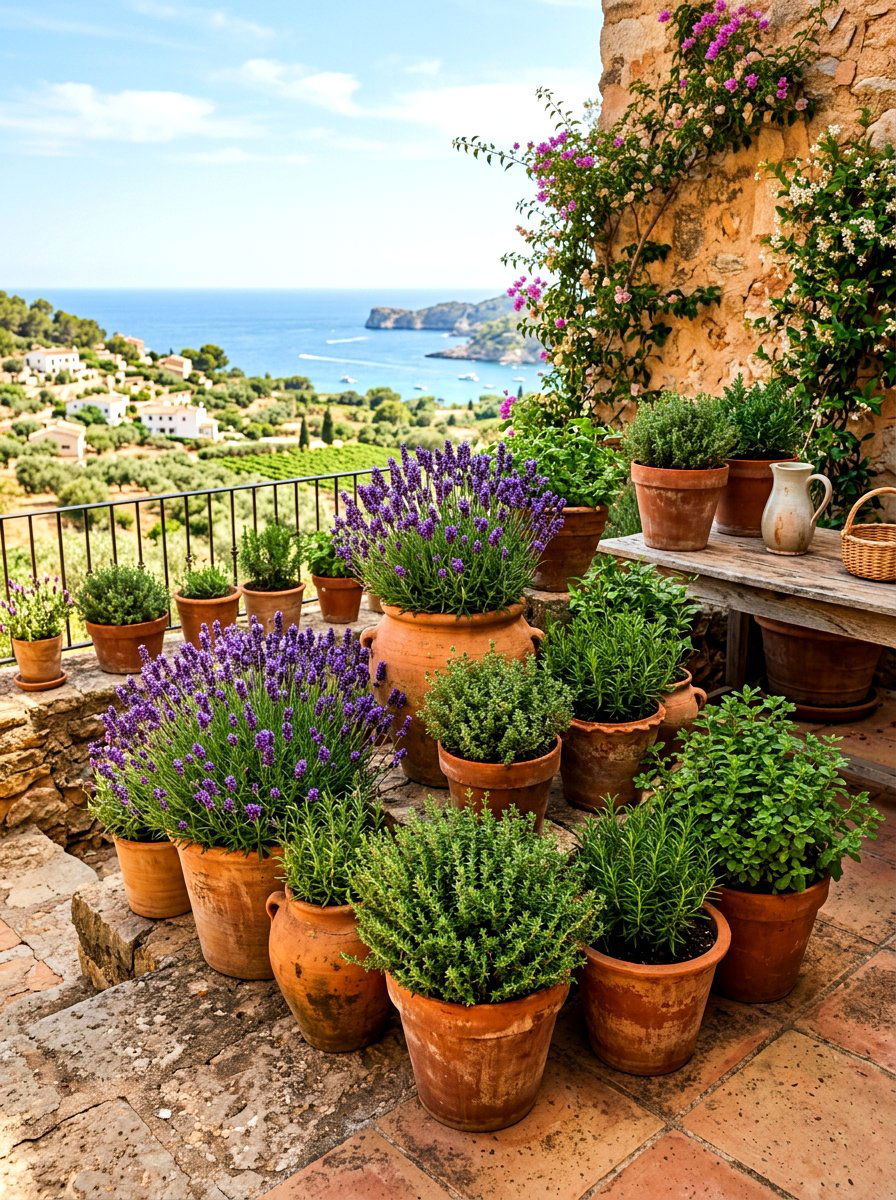 Terracotta Herb Pot Collection - 30 herb container garden ideas