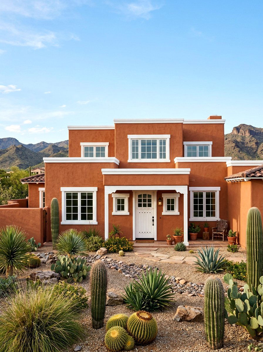 Terracotta House White Trim - 30 house trim color ideas