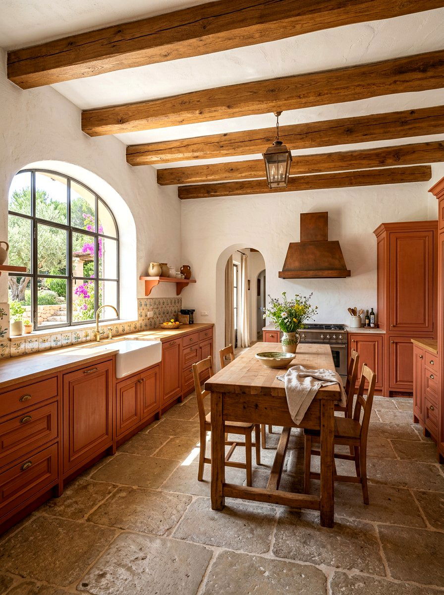 Terracotta Kitchen Cabinets - 30 painted kitchen cabinet ideas
