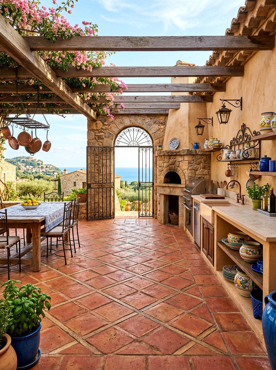 Terracotta Kitchen Diagonal Tile - 30 diagonal tile kitchen floor ideas