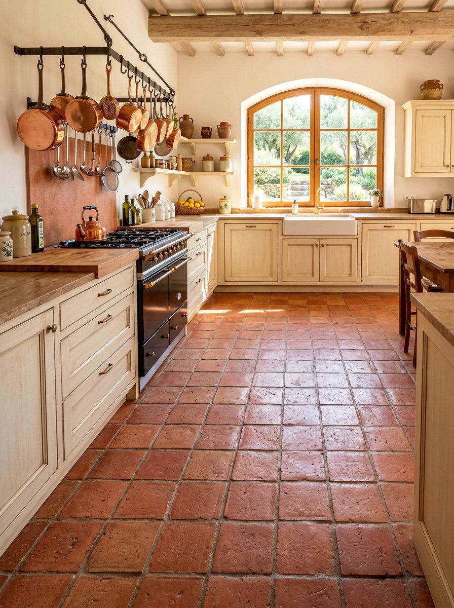 Terracotta Kitchen Floor Tile - 30 eco friendly kitchen ideas