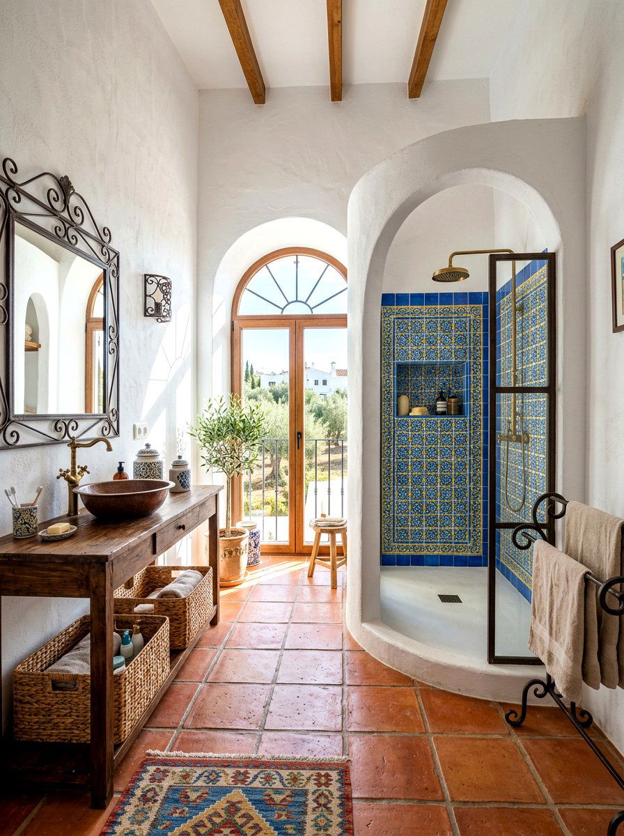 Terracotta Mediterranean Style - 30 terracotta bathroom ideas