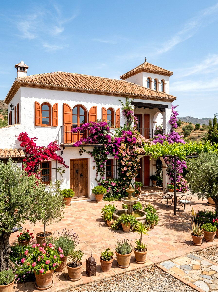 Terracotta Orange Earthy Shutters - 30 exterior shutters ideas