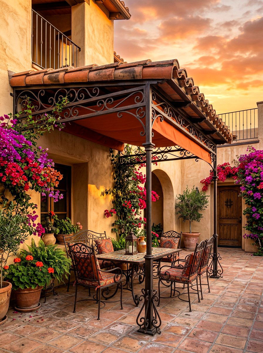 Terracotta Patio Awning - 30 retractable awning ideas