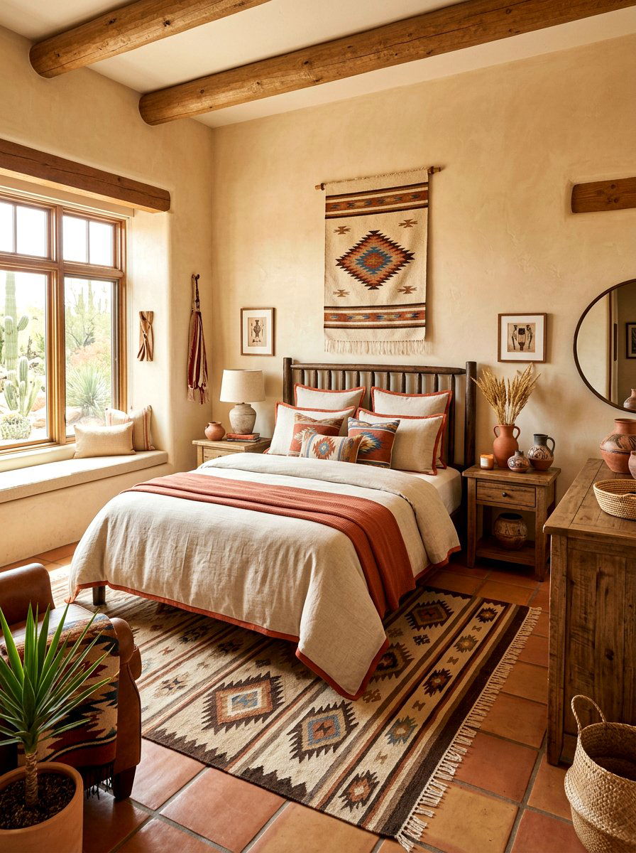 Terracotta Piped Edge Bedding - 30 contrast trim bedding ideas