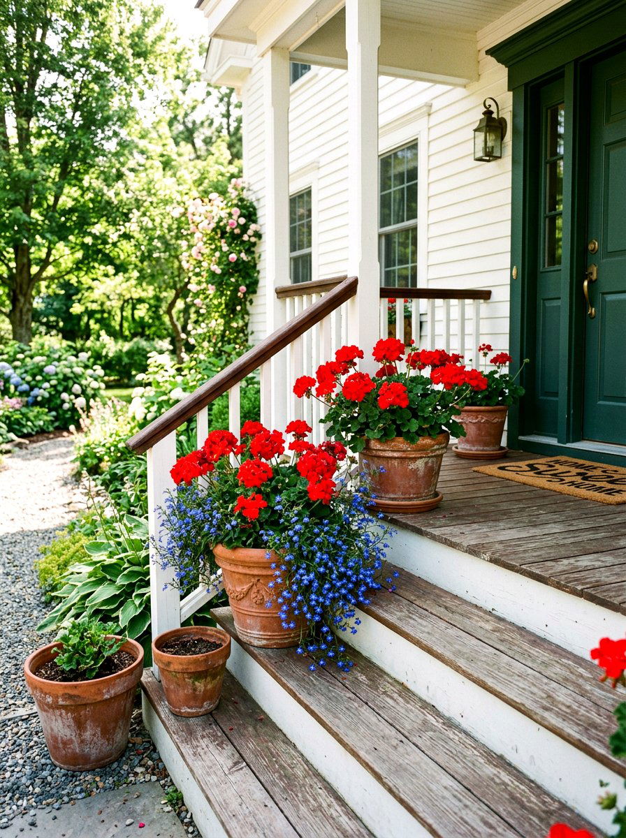 Porch Steps Flower Pot Ideas: 30 Colorful Ways to Dress Up Steps