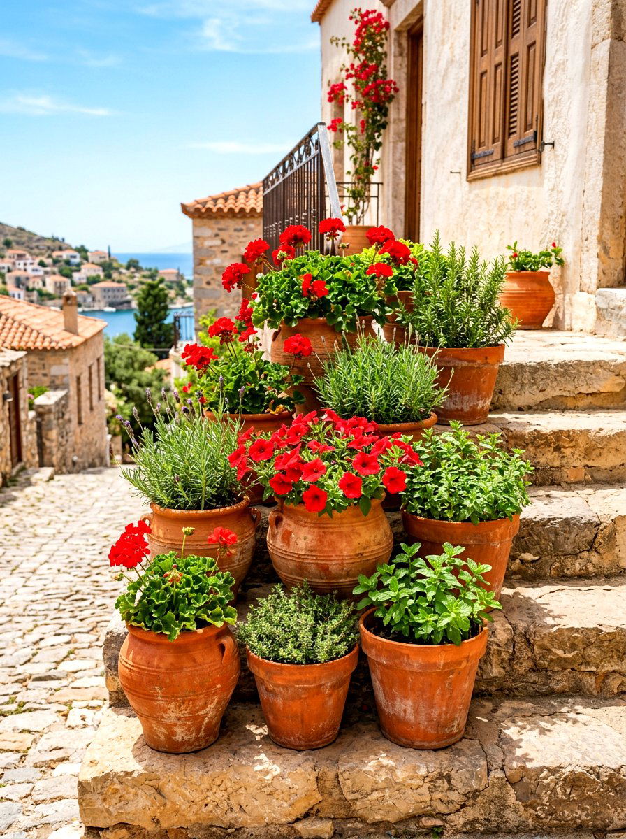 Terracotta Pot Cluster - 30 front steps decor ideas