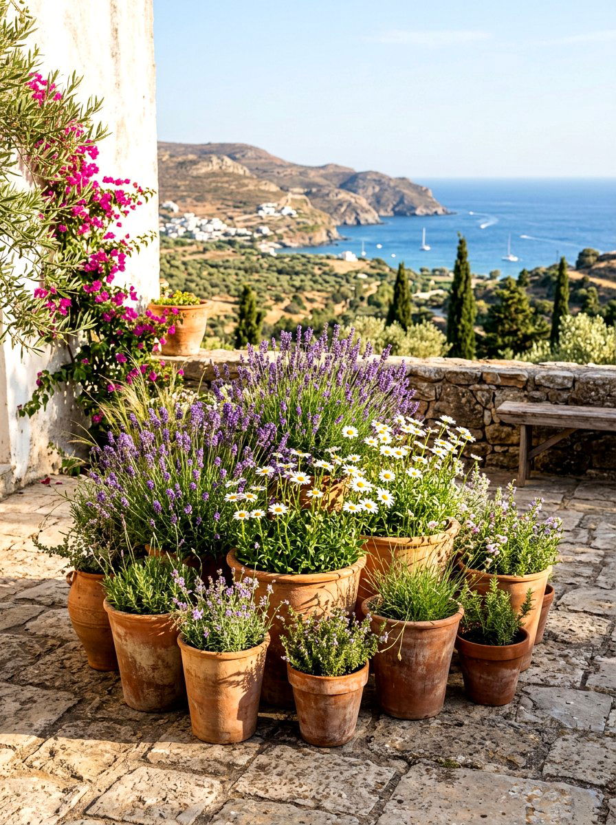 Terracotta Pot Clusters - 30 modern container garden ideas