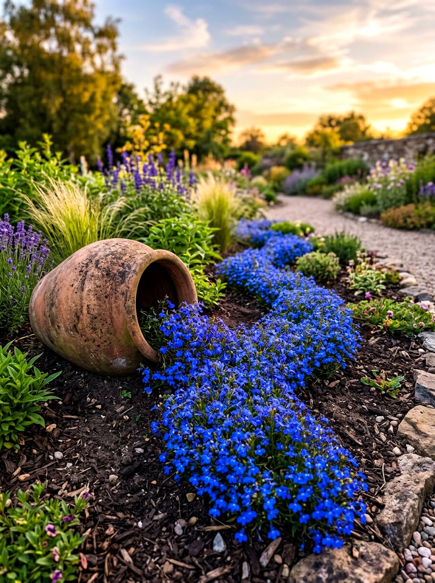 Terracotta Pot Flower Bed - 30 budget flower bed ideas