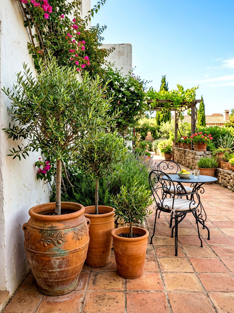Terracotta Pot Olive Tree - 30 olive tree patio ideas