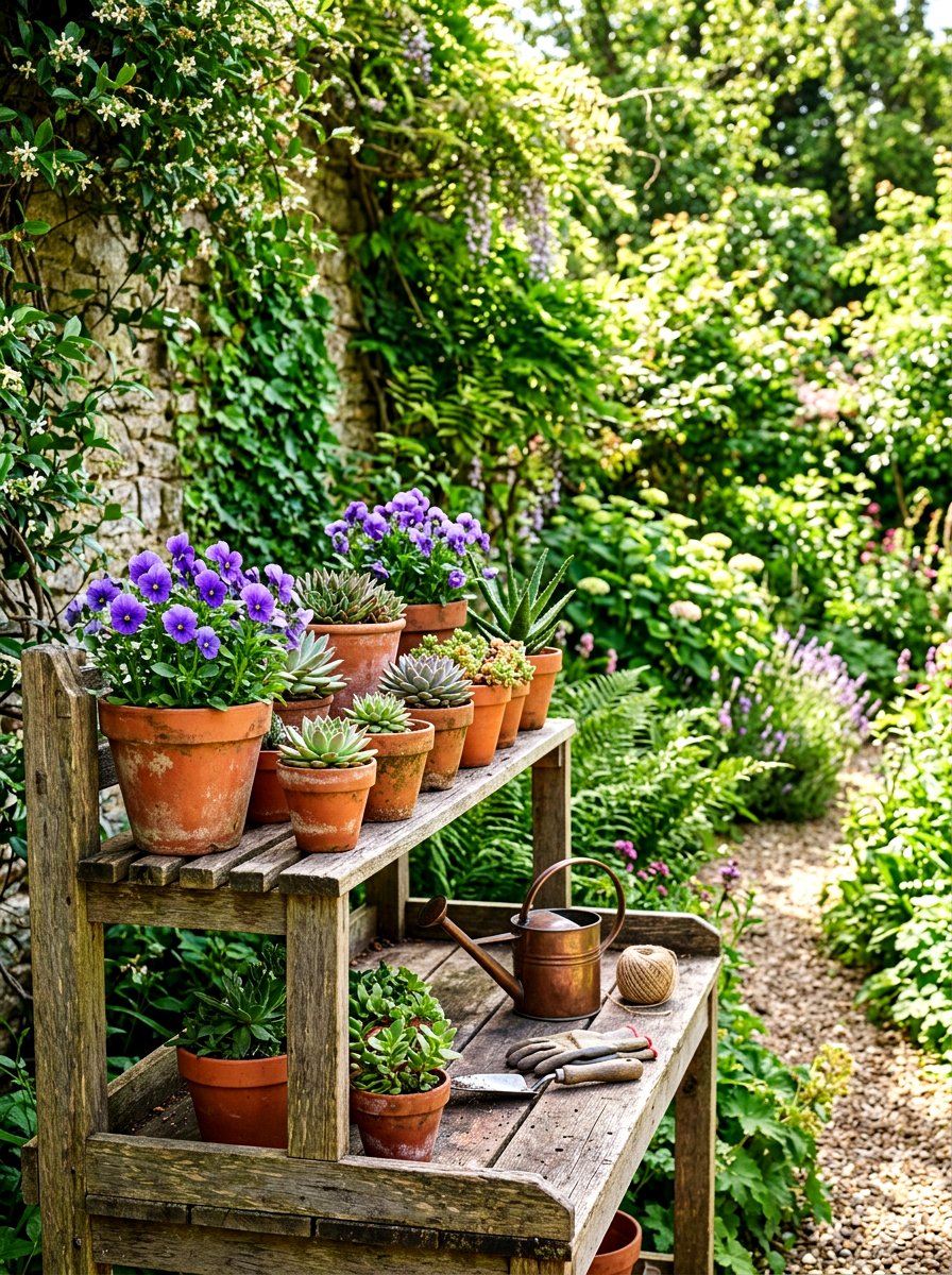 Terracotta Pot Shelf - 30 spring shelf styling ideas aesthetic
