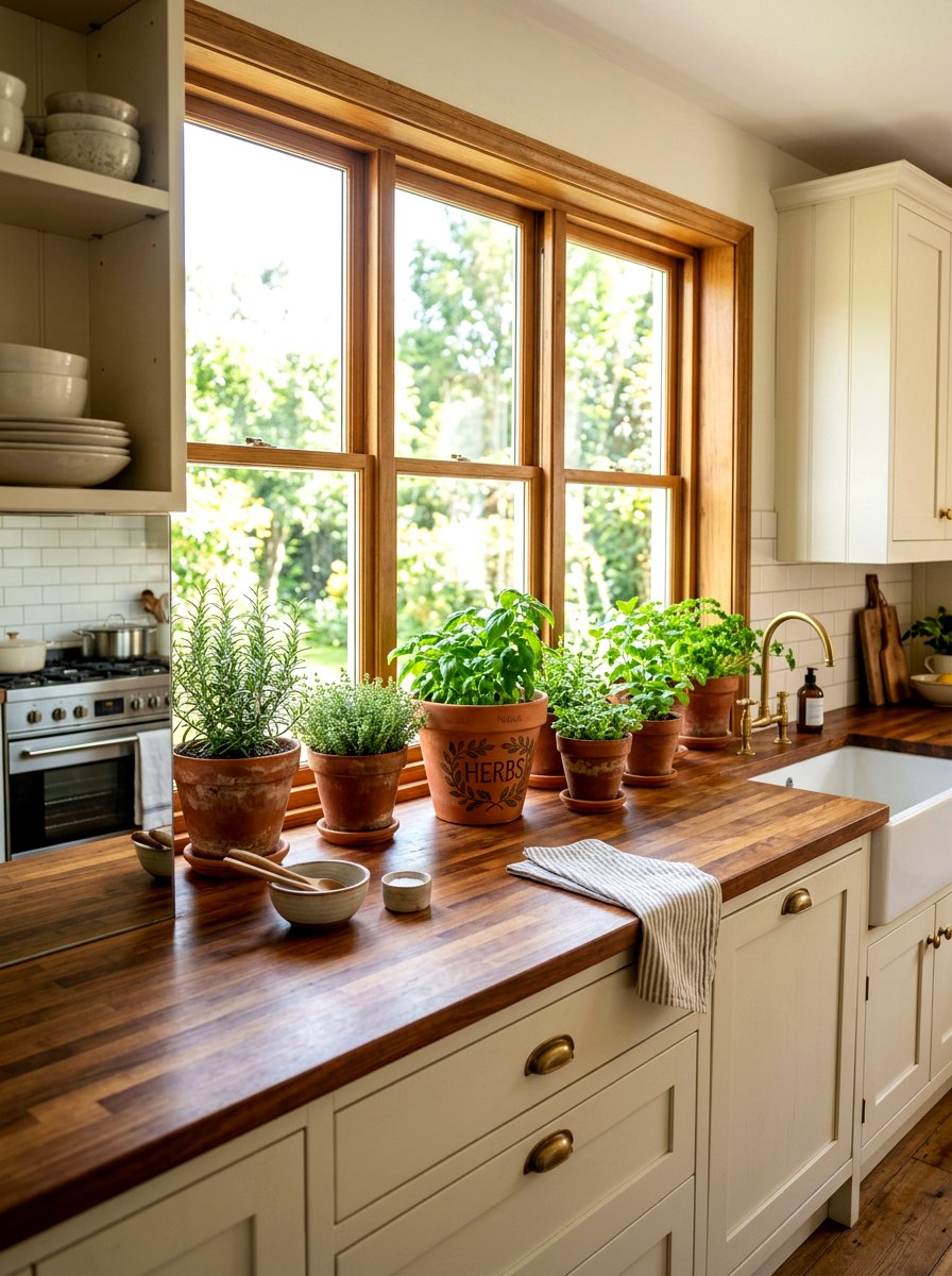 Terracotta Potted Herb Garden - 30 cabbagecore kitchen ideas