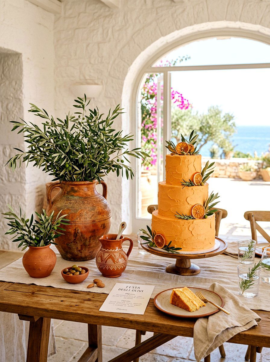 Terracotta Pottery Accent - 30 cake table decor ideas
