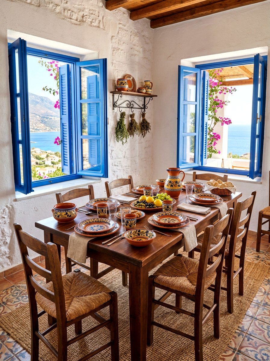 Terracotta Pottery Set - 30 dining table decor ideas
