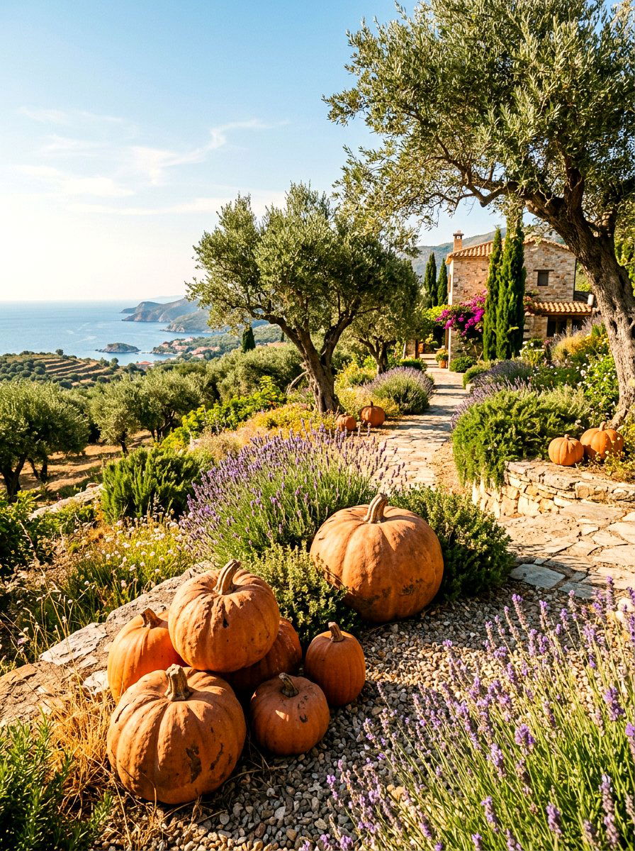 Terracotta Pumpkin Yard - 30 pumpkin without pumpkins decor ideas