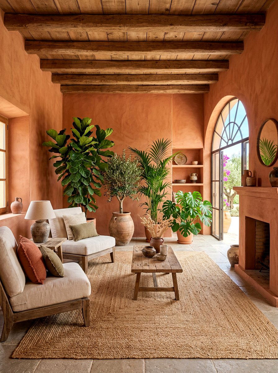 Terracotta Sitting Room - 30 saturated color room ideas