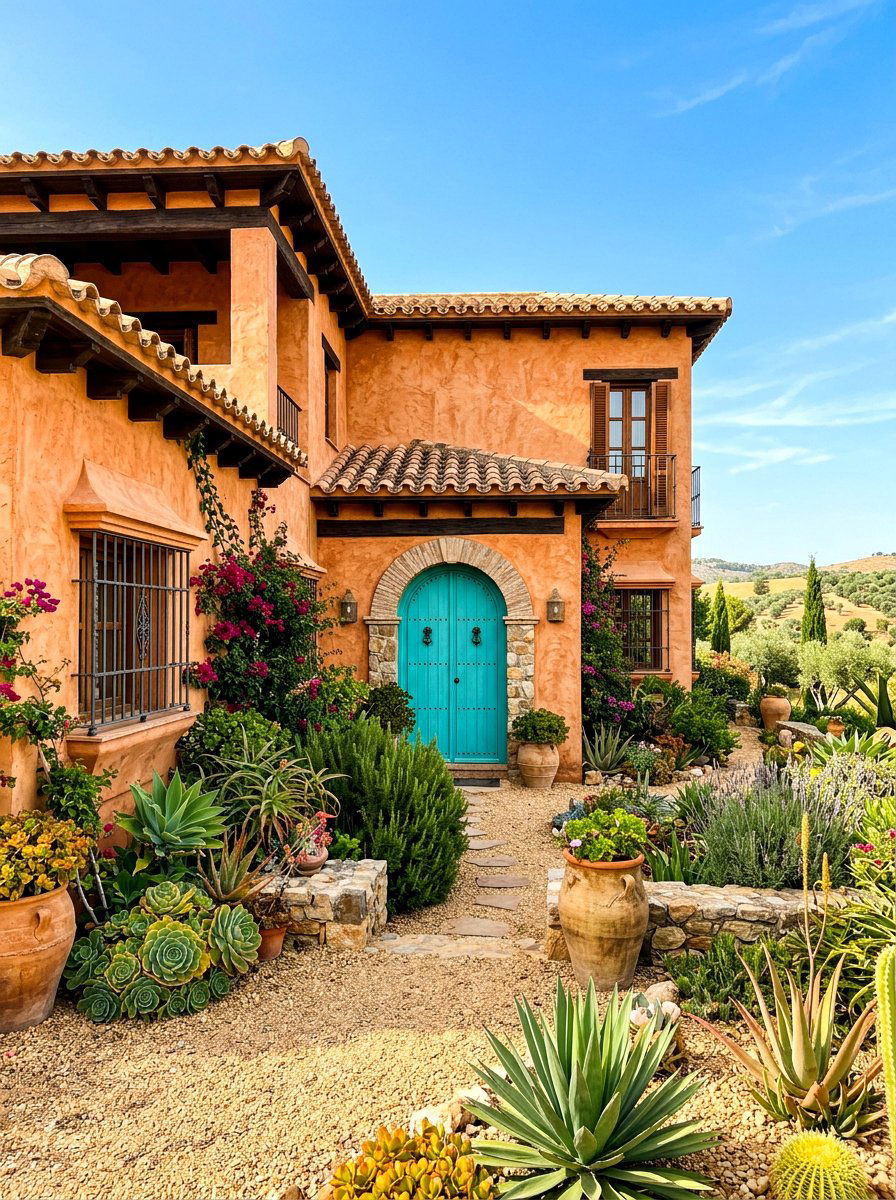 Terracotta Stucco Wall Finish - 30 stucco house exterior ideas