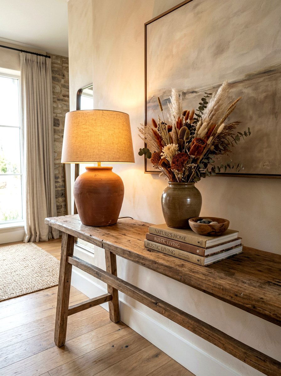 Terracotta Table Lamp - 30 foyer lamp styling ideas