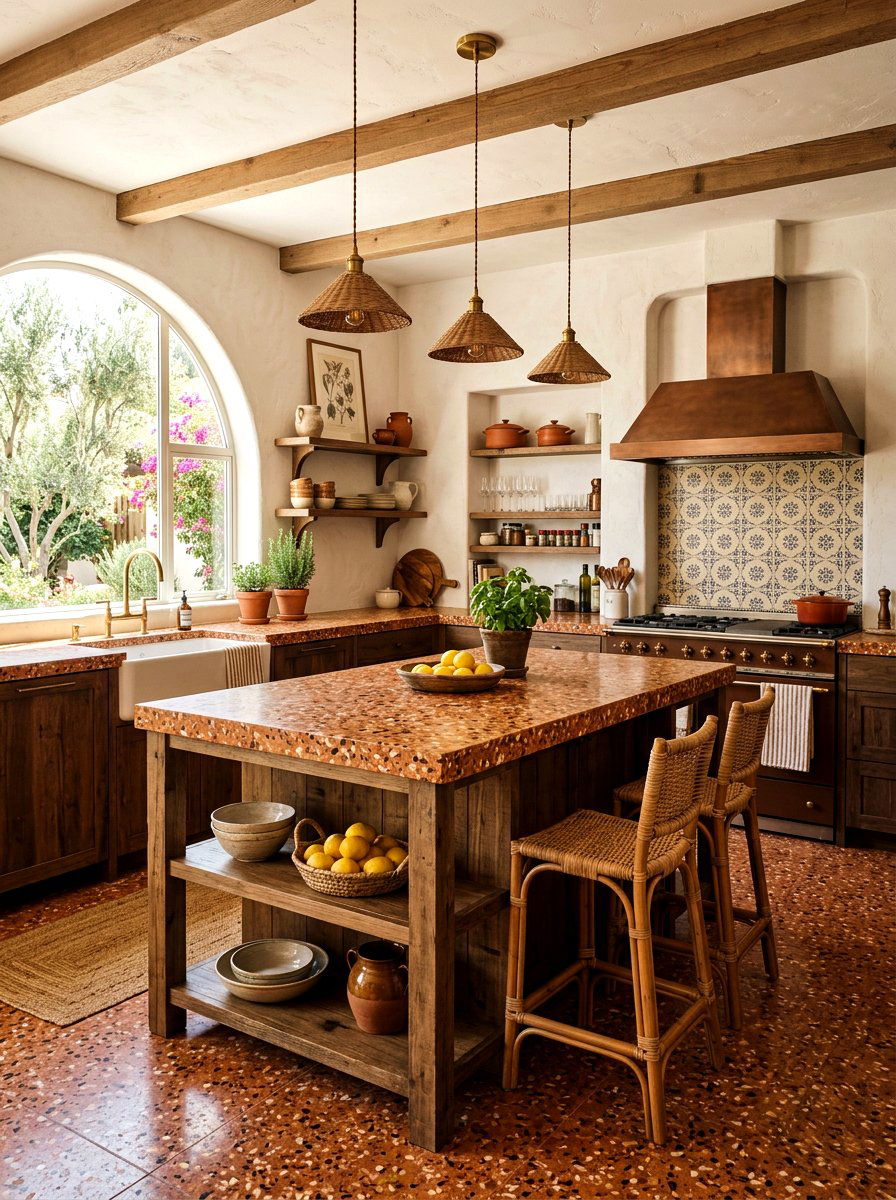 Terracotta Terrazzo Kitchen - 30 terrazzo kitchen ideas