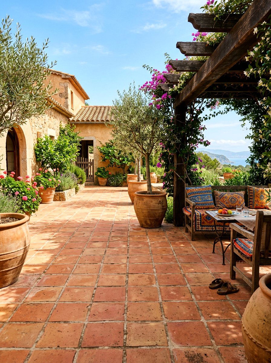 Terracotta Tile - 30 patio flooring ideas