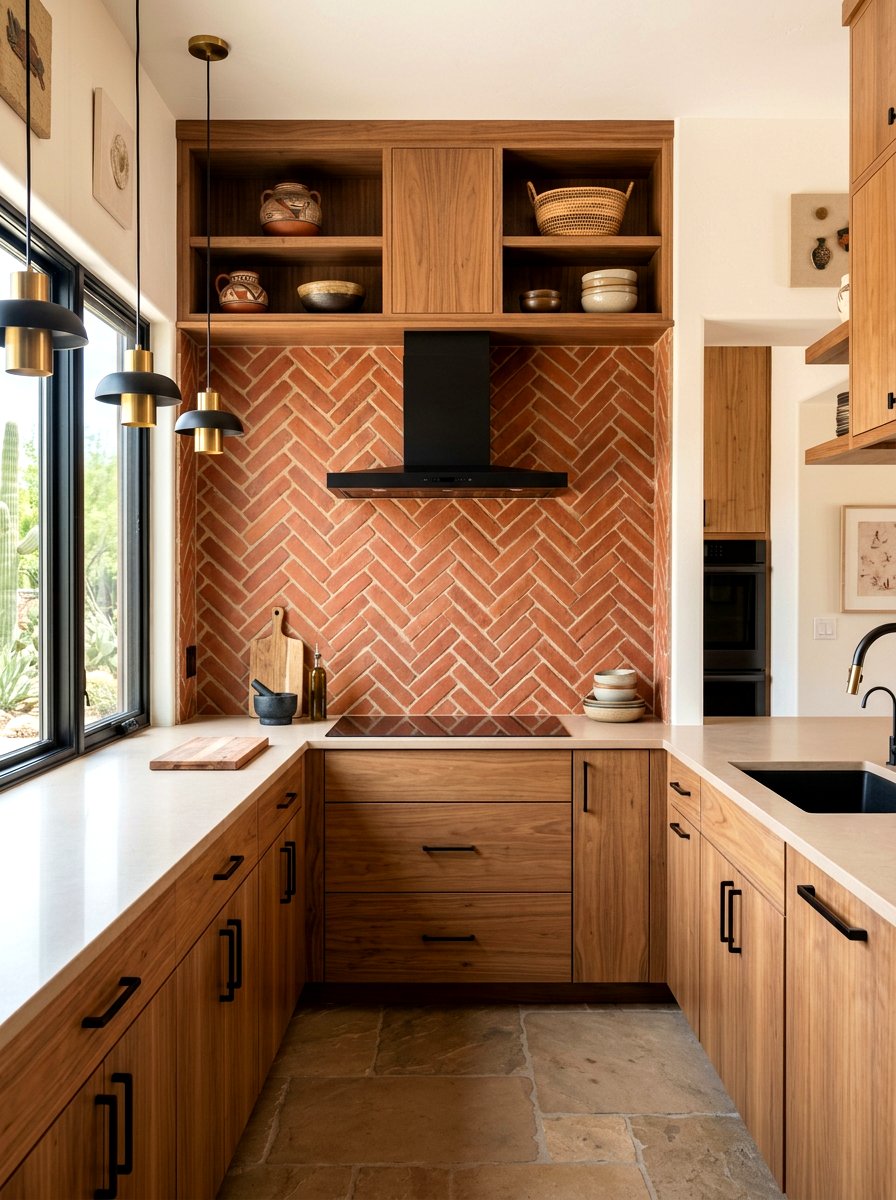 Terracotta Tile Backsplash - 30 social media kitchen ideas