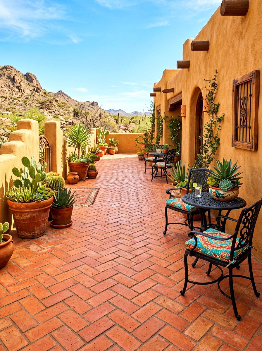 Terracotta Tile Flooring - 30 desert patio ideas