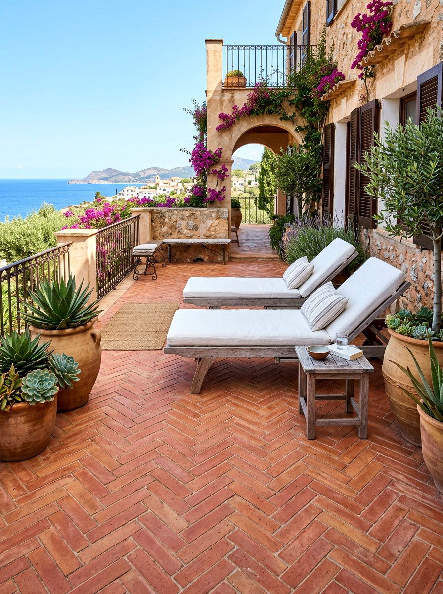 Terracotta Tile Flooring - 30 Mediterranean backyard lounge ideas