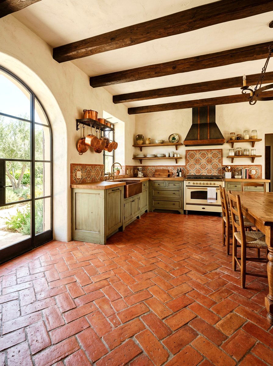 Terracotta Tile Kitchen - 30 rustic kitchen ideas