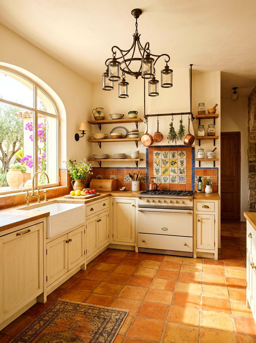 Terracotta Tile Kitchen - 30 small cottage kitchen ideas