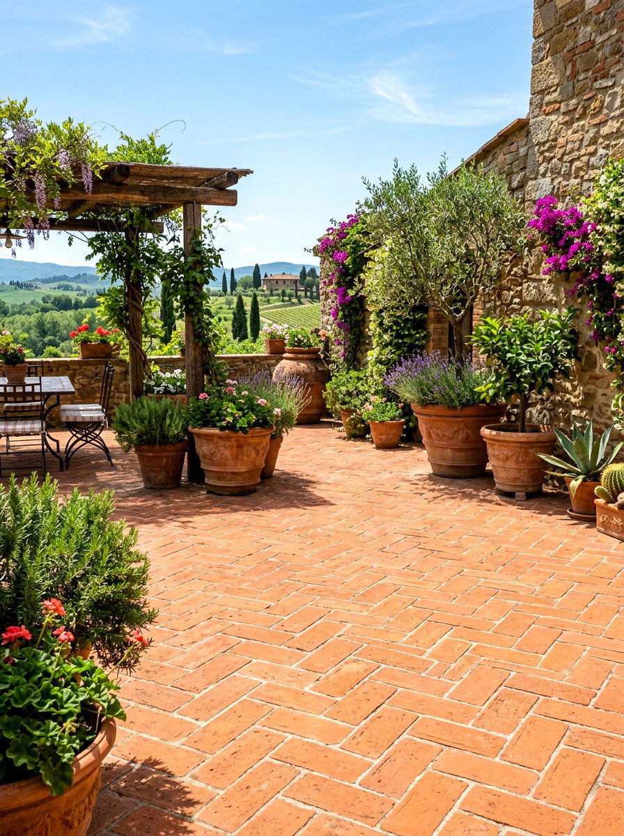 Terracotta Tile Patio - 30 Tuscan revival patio ideas