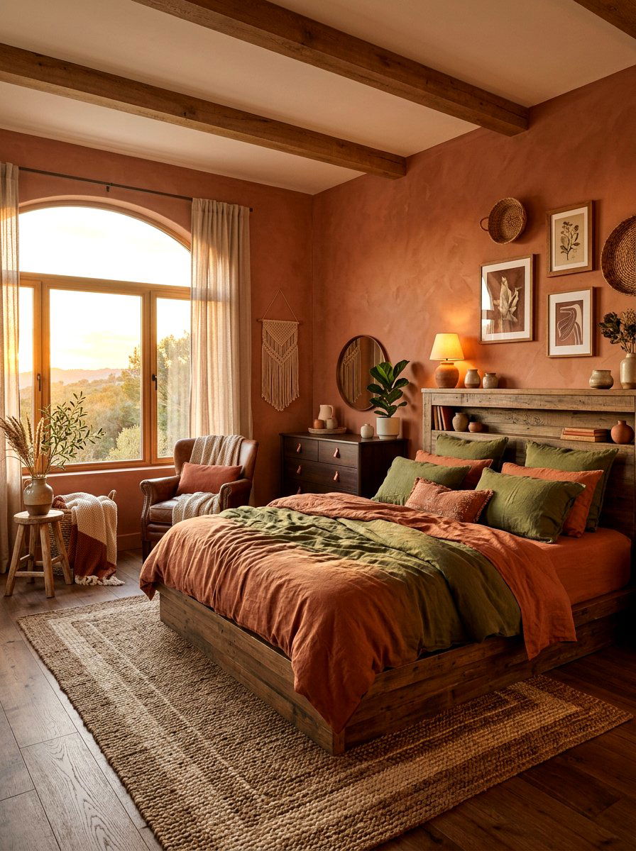 Terracotta Tones - 30 spring bedroom refresh ideas