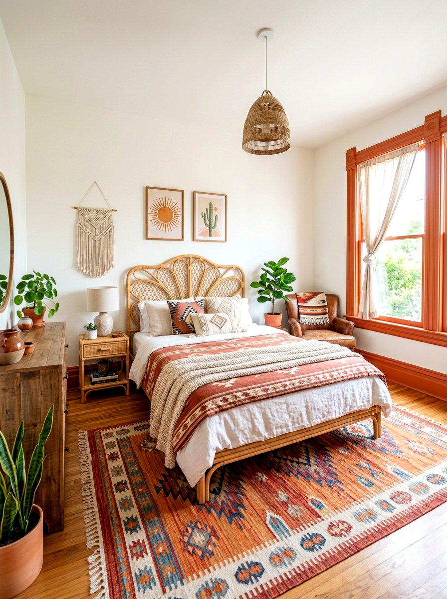 Terracotta Trim Bedroom - 30 painted trim bedroom ideas