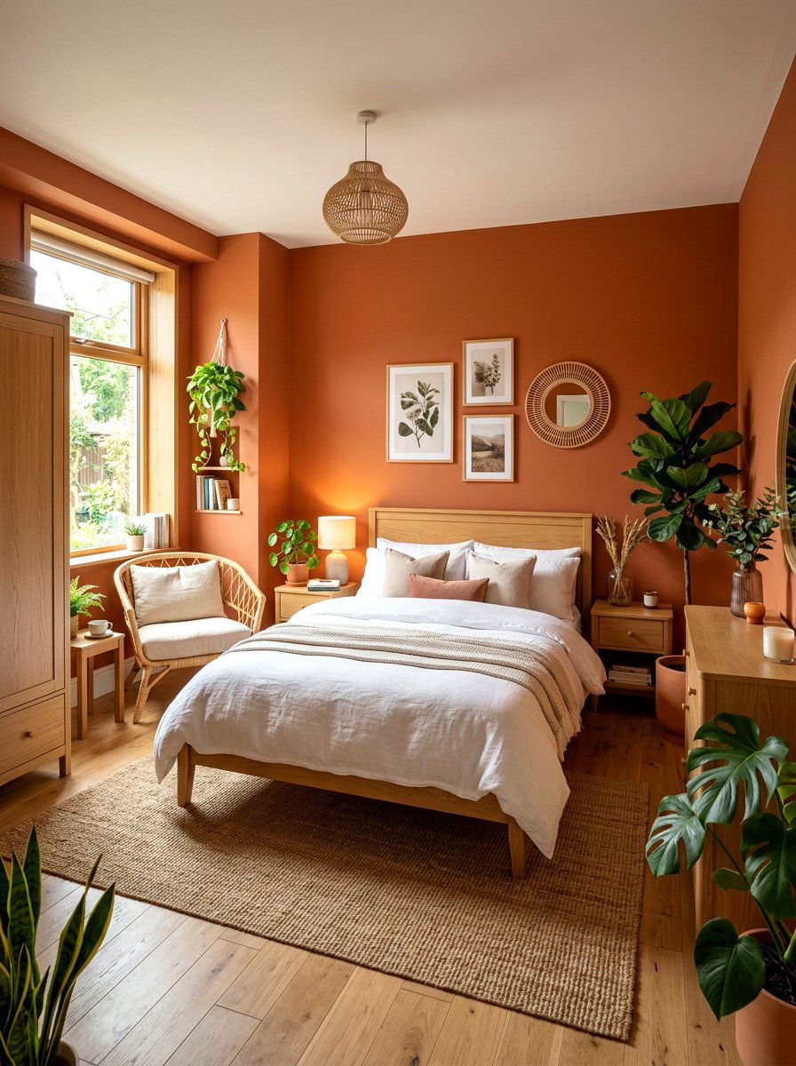 Terracotta Wall Paint Bedroom - 30 boho teen room ideas