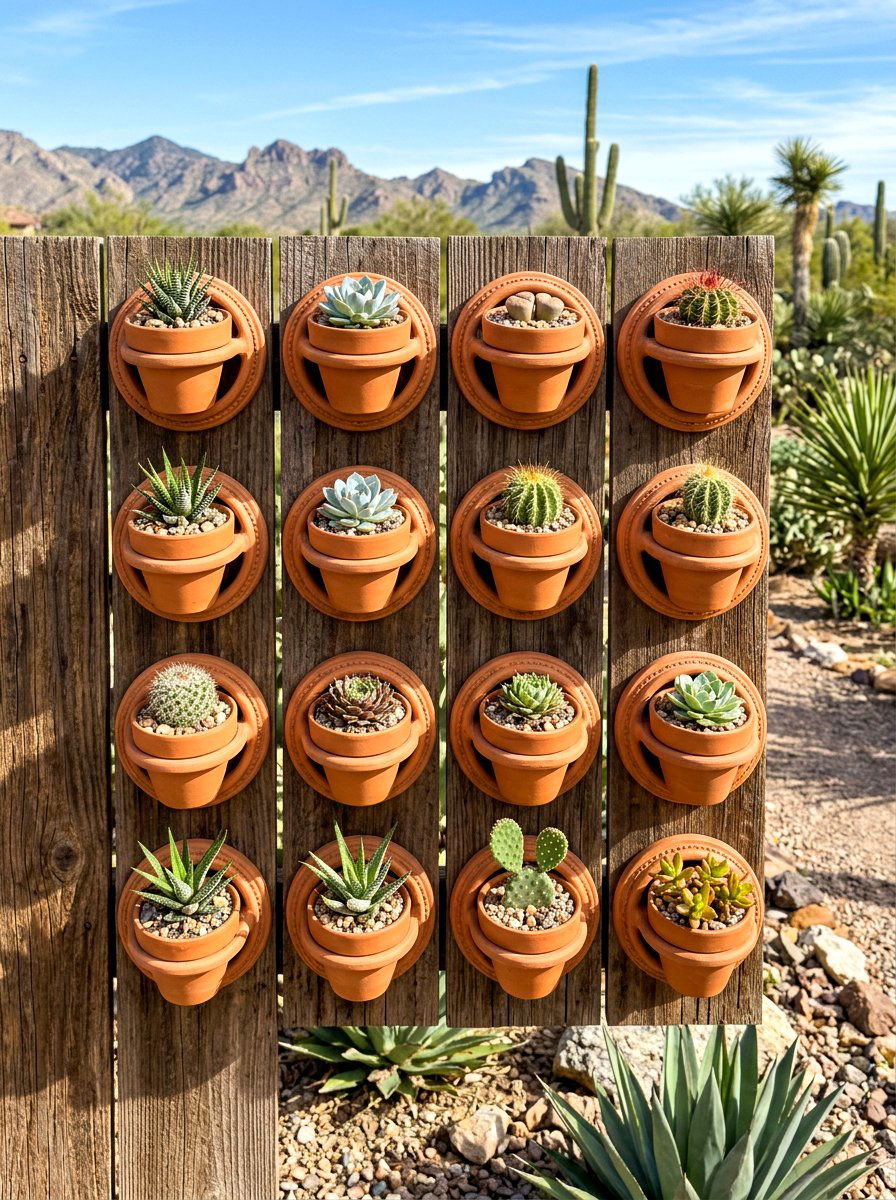 Terracotta Wall Ring - 30 fence planter ideas
