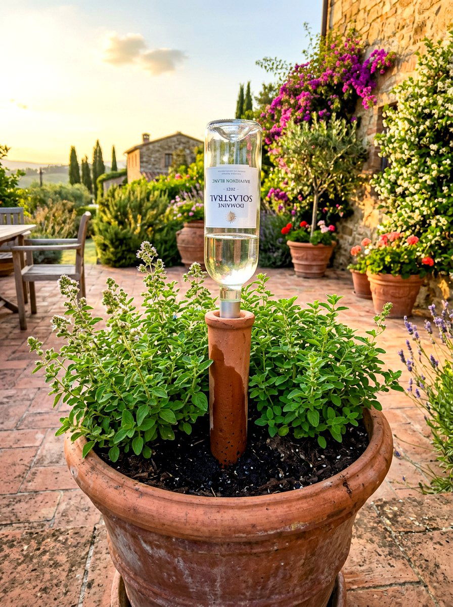 Terracotta Watering Spike - 30 herb garden watering ideas