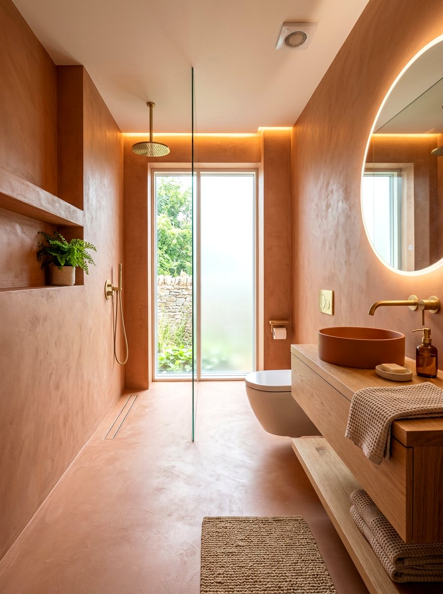 Terracotta Wet Room - 30 terracotta bathroom ideas