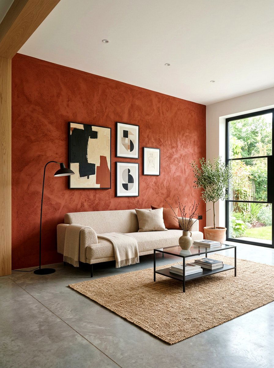 Terracotta accent wall - 30 terracotta decor ideas