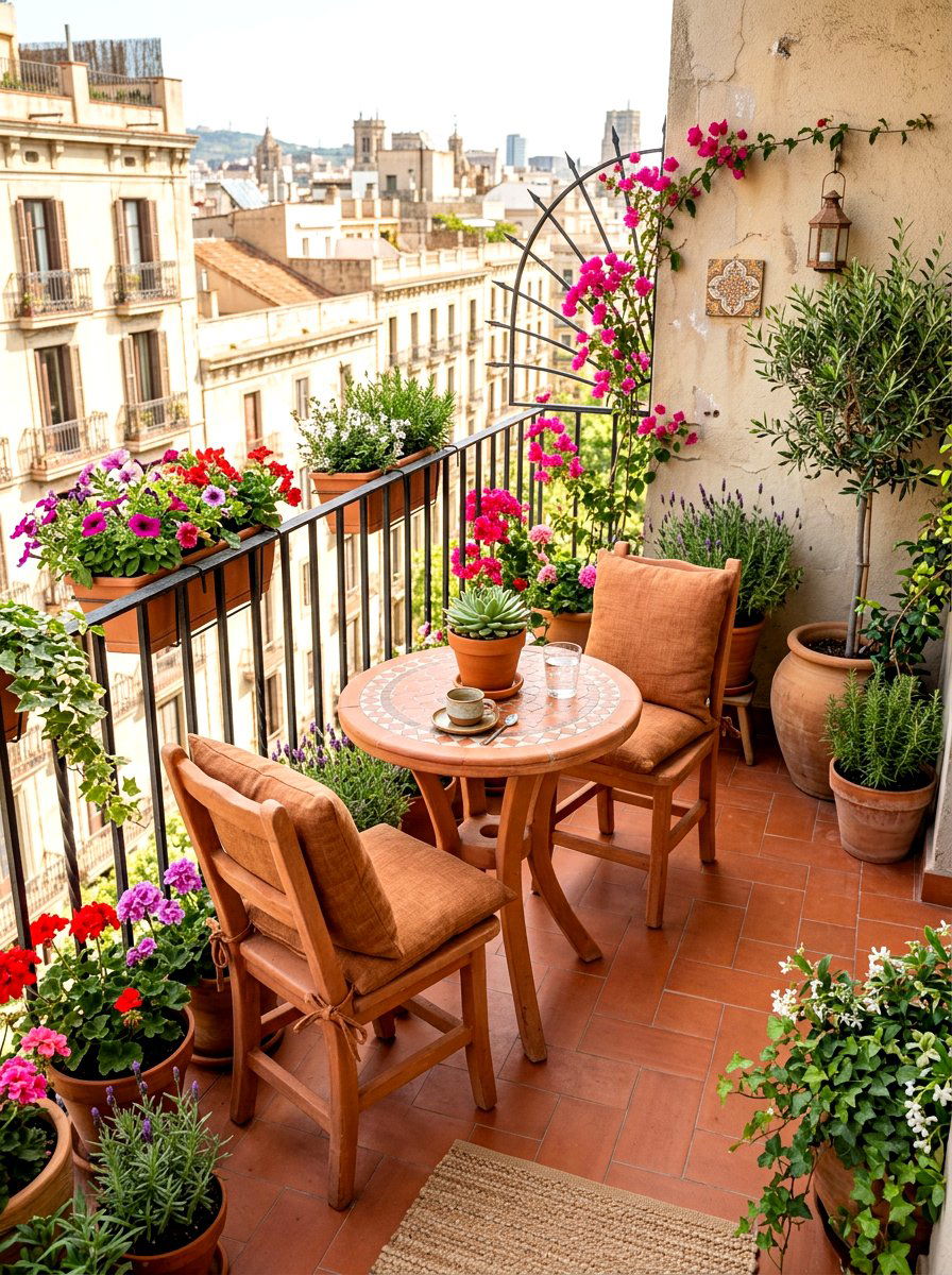 Terracotta balcony furniture - 30 terracotta decor ideas